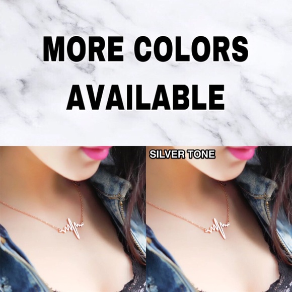 ⚜️[𝟯/$𝟭𝟴]⚜️EKG Gold Simple Heartbeat Choker NEW - Picture 7 of 8